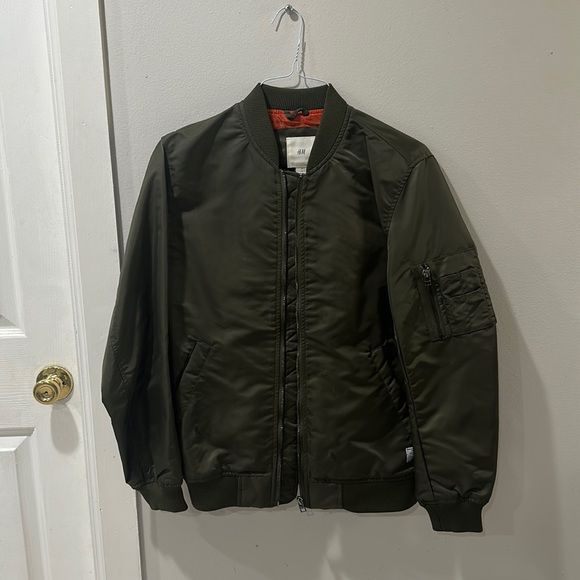 H&M Jackets & Coats Hm Bomber Jacket Military Green Poshmark